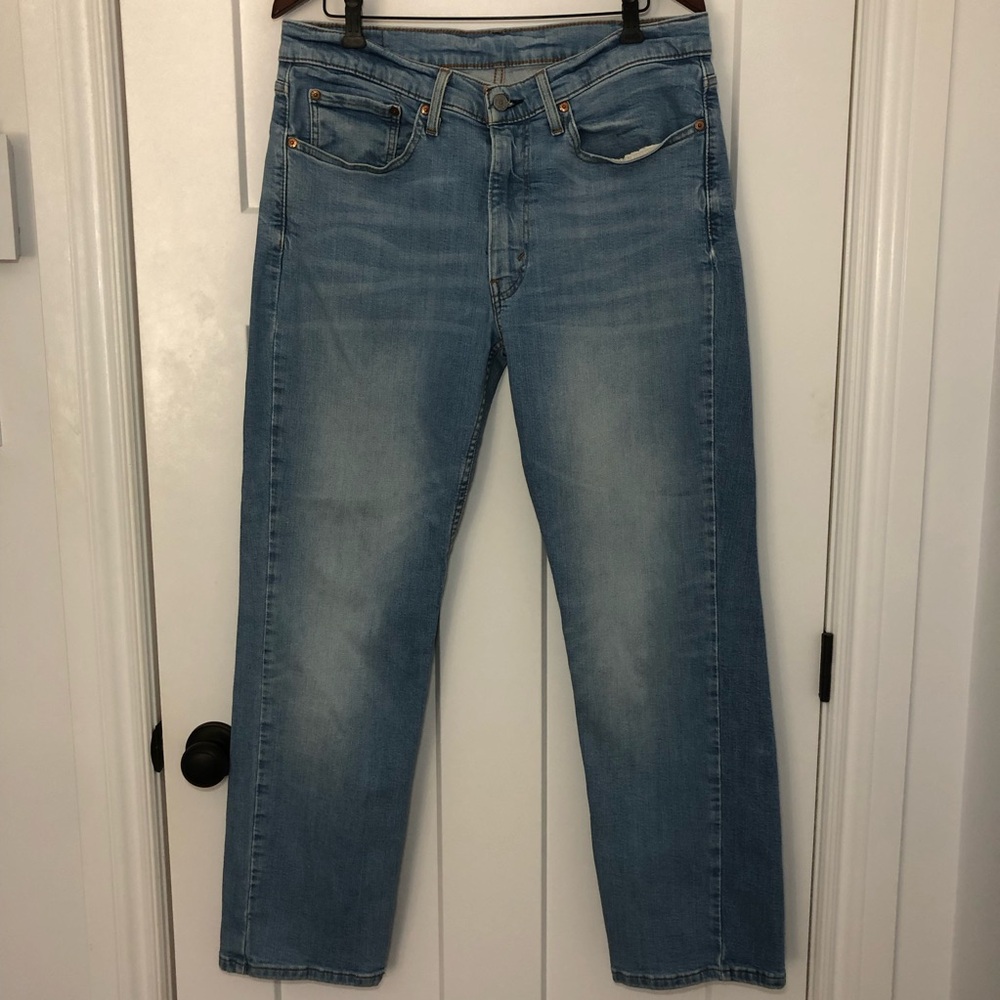 Levis 514 Jeans Mens 34x32 Straight Fit Blue Denim Sultan Medium Wash Zipper Fly